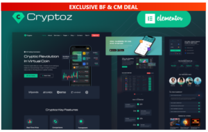 Download Cryptoz - Cryptocurrency Landing Page Elementor WordPress Theme