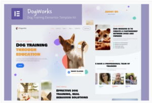 Download DogWorks - Dog Training Elementor Template Kit