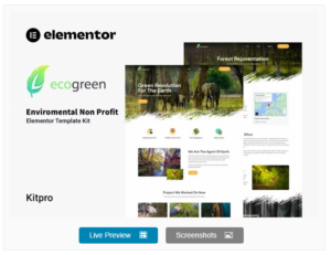 Download Ecogreen - Environmental Non Profit Elementor Template Kit