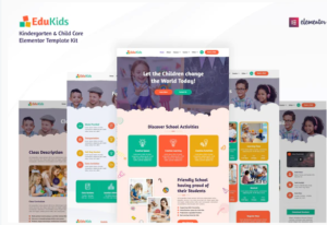 Download Edukids – Kindergarten & Child Care Elementor Template Kit