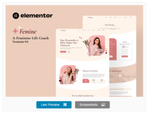 Download Femine - Feminine Life Coach Elementor Template Kit