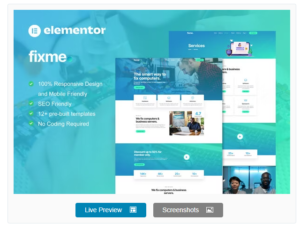 Download Fixme - Computer Repair Service Elementor Template Kit