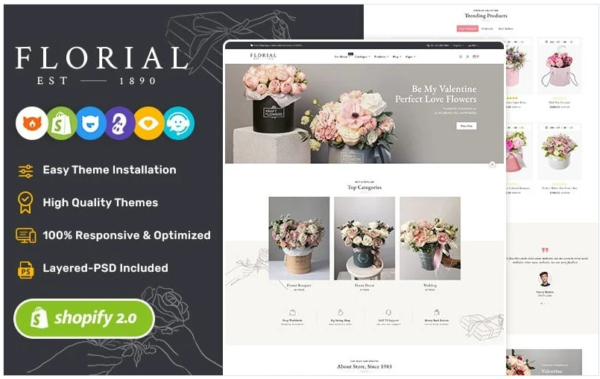 Download Florial - Flower & Decoration Shopify 2.0 Responsive Theme