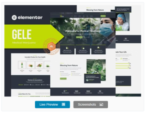 Download Gele - Medical Marijuana & Medicine Elementor Template Kit