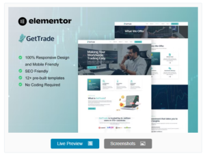 Download GetTrade - Trading & Investment Elementor Template Kit