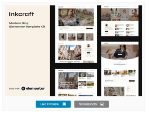 Download Inkcraft - Modern Blog & Magazine Elementor Pro Template Kit