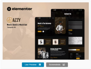Download Jazzy - Music Band & Musician Elementor Template Kit