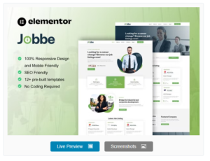 Download Jobbe - Job Listing & Recruitment Agency Elementor Template Kit