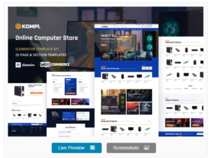 Download Kompi - Computer Store WordPress Elementor Template Kit