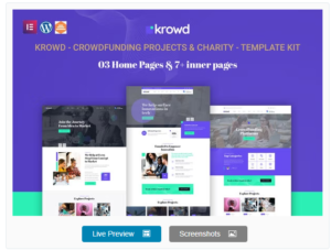 Download Krowd - Crowdfunding Projects & Charity Template Kit