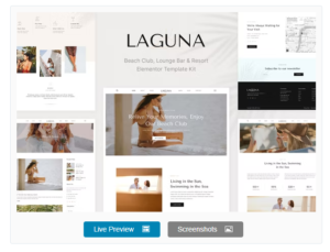 Download Laguna - Beach Club Lounge Bar & Resort Elementor Template Kit