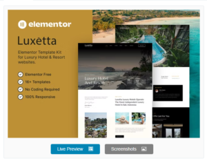 Download Luxetta – Luxury Hotel & Resort Elementor Template Kit