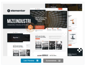 Download Mizeindustri - Corporate, Industry & Factory Elementor Template Kit
