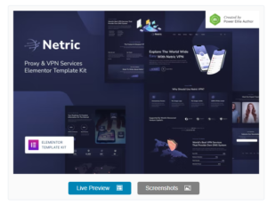 Download Netric – Proxy & VPN Services Elementor Template Kit