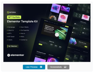 Download Nftopia - NFT Portfolio Elementor Pro Template Kit