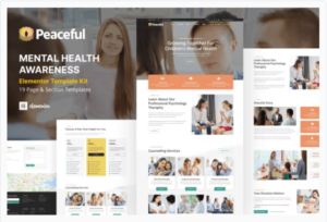 Download Peaceful - Mental Health Awareness WordPress Elementor Template Kit