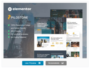Download Pilostone - Construction & Building Service Elementor Template Kit