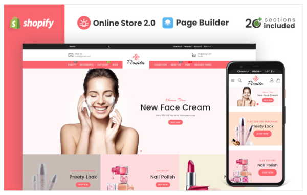 Download Pionita Cosmetics Store Shopify Theme