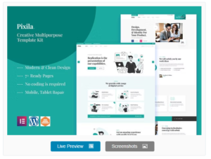 Download Pixila - Creative Multipurpose Elementor Template Kit