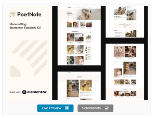 Download PoetNote - Modern Blog Elementor Pro Template Kit