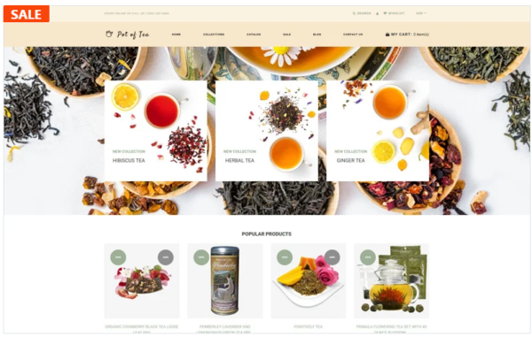 Download Pot of Tea - Tea Shop Multipage Clean Shopify Theme