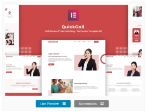 Download Quick Call - Call Center Elementor Template Kit