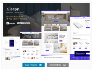 Download Sleepy - Mattress & Bedding Online Store Elementor Pro Template Kit