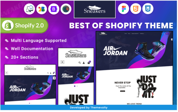 Download Sneakers Responsive World–Footwear Sport–Shoes Shopify 2.0 Store
