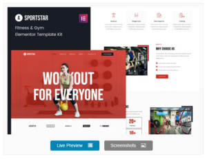 Download Sportstar - Fitness & Gym Elementor Template Kit