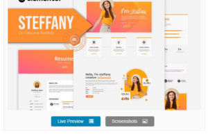 Download Steffany - CV Resume Elementor Pro Template Kit