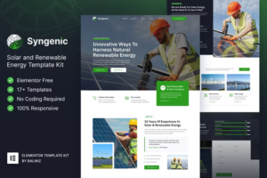 Download Syngenic - Solar & Renewable Energy Elementor Template Kit