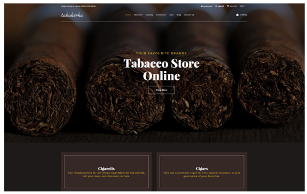Download Tabakerka - Tobacco Multipage Clean Shopify Theme