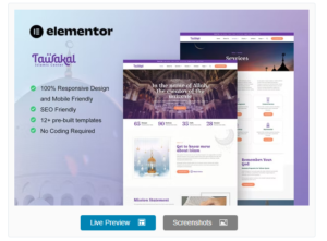 Download Tawakal - Mosque & Islamic Center Elementor Template Kit