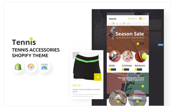 Download Tennis Accessories Store Shopify Theme