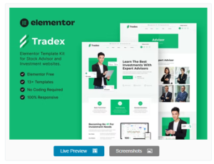 Download Tradex – Stock Advisor & Investment Elementor Template Kit