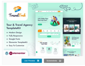 Download Travel Trek - Tour and Travel Agency Elementor Template Kit