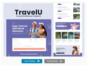 Download TravelU - Tour & Travel Elementor Template Kit