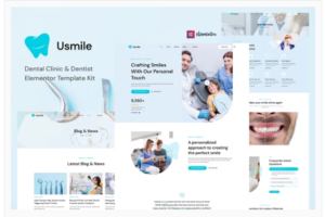 Download Usmile - Dental Clinic & Dentist Elementor Template Kit