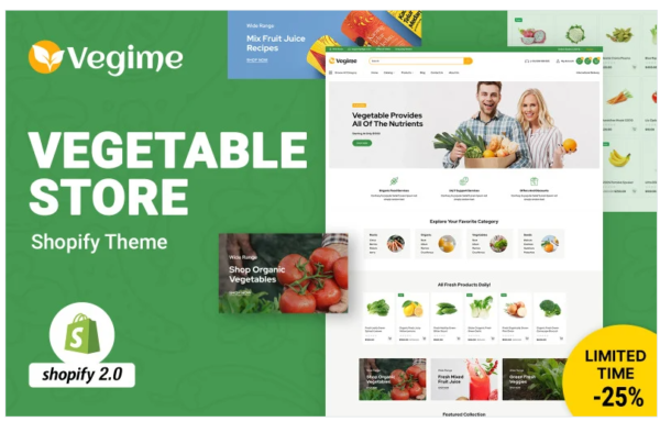 Download Vegime Vegetable & Grocery Shopify Theme