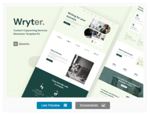 Download Wryter - Content Copywriting Services Elementor Template Kit
