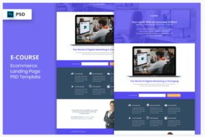 E-Course - Landing Page PSD Template | Srmehranclub.com