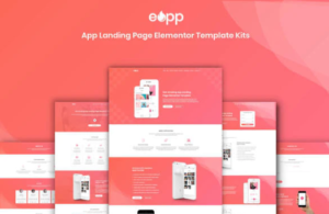 eApp - Landing Page Elementor Template Kit | srmehranclub.com