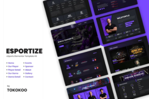 Esportize eSports Elementor Template Kit | srmehranclub.com