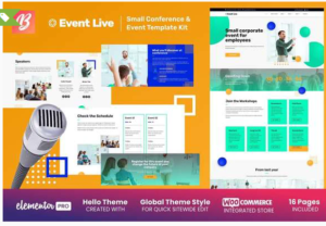 EventLive - Small Conference & Event Elementor Template Kit| Srmehranclub