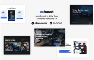 Exhaust - Auto Detailing & Car Care Elementor Template Kit download