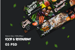 Food & Restaurants Website Slider PSD Template | Srmehranclub