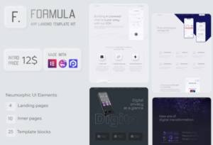 Formula Software & App Landing Elementor Template Kit