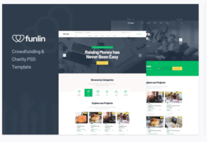 Funlin - Crowdfunding & Charity PSD Template | Srmehranclub.com