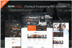 GIVINGHAND - Charity & Fundraising PSD Template | Srmehranclub.com