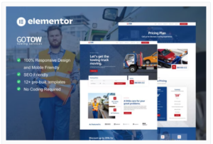 Gotow - Towing Services Elementor Template Kit Download